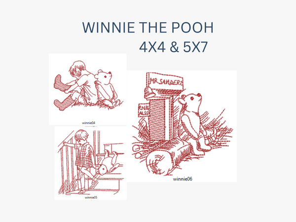 Winnie the Pooh vintage designs 4x4 5x7
