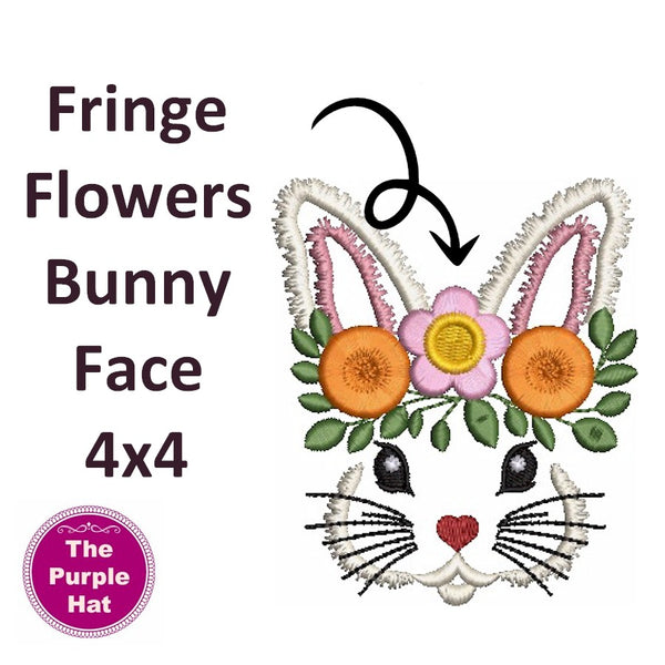 Fringe Fluffy Floral Bunny Face 4x4