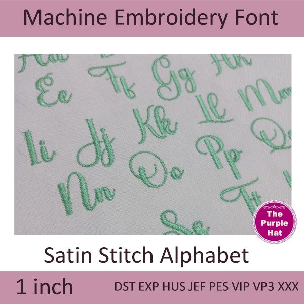 Sophia satin stitch machine embroidery font 1 inch