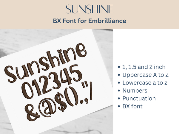 BX Font Alphabet - Sunshine Font - 3 sizes