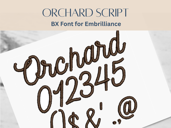BX Font Alphabet - Orchard Script Font - 3 sizes