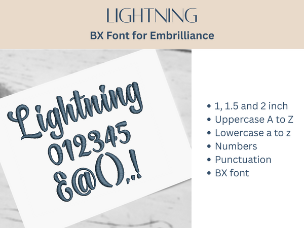 BX Font Alphabet - Lightning Font - 3 sizes