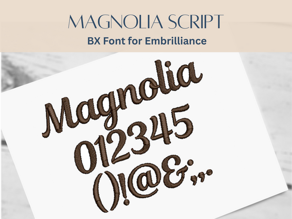 BX Font Alphabet - Magnolia Script Font - 3 sizes