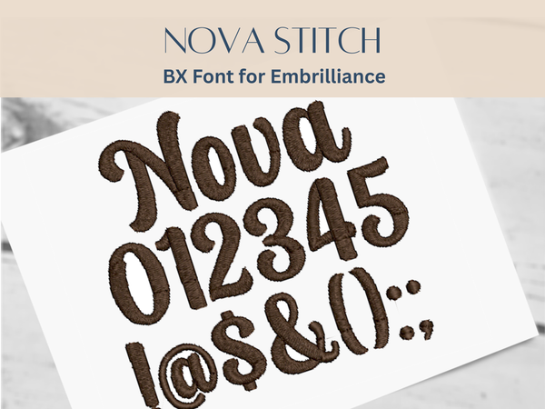 BX Font Alphabet - Nova Stitch Font - 3 sizes