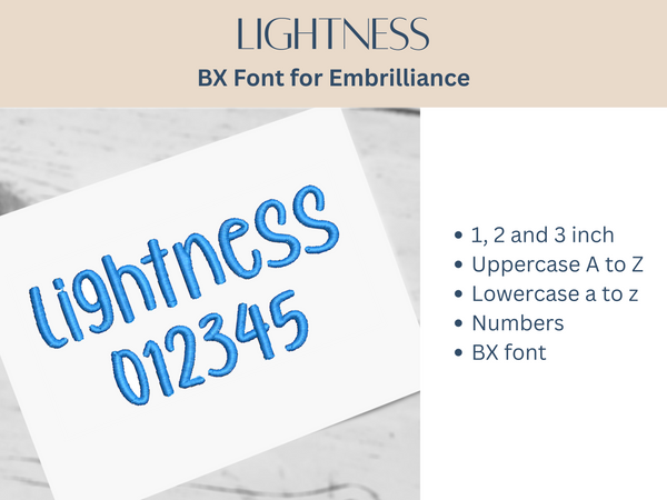 BX Font Alphabet - Lightness  Font - 3 sizes