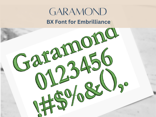 BX Font Alphabet - Garamond font - 3 sizes
