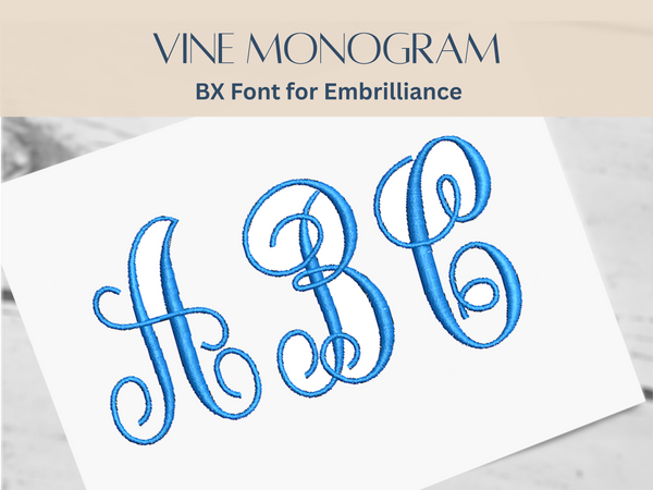 BX Font Alphabet - Vine Monogram Font - 6 sizes