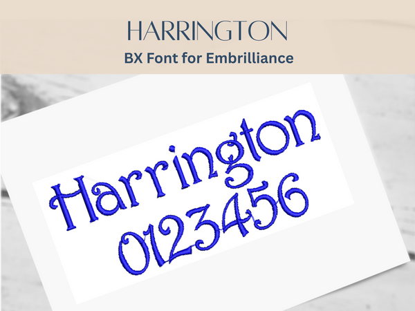 BX Font Alphabet - Harrington Font - 3 sizes