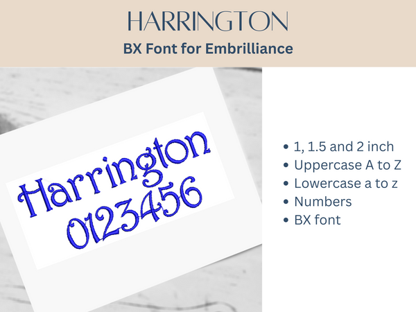 BX Font Alphabet - Harrington Font - 3 sizes