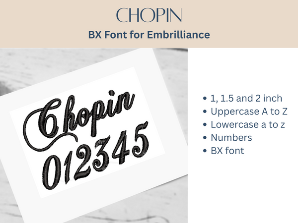 BX Font Alphabet - Chopin Font - 3 sizes
