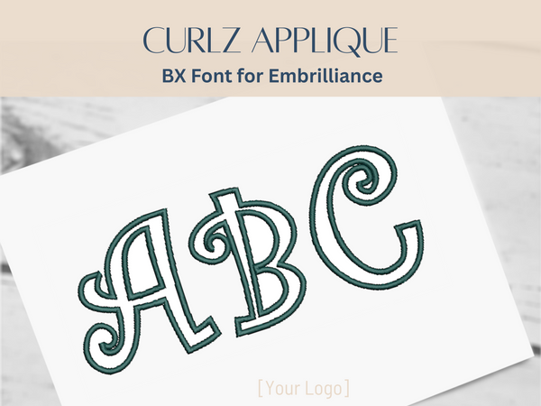 BX Font Alphabet -Curlz Applique Font - 1 size