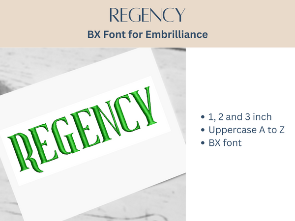 BX Font Alphabet - Regency Font - 3 sizes