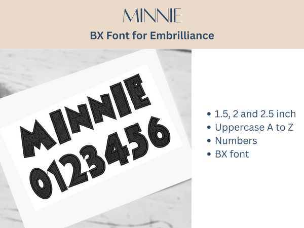 BX Font Alphabet - Minnie Font - 3 sizes