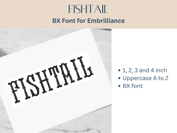 BX Font Alphabet - Fishtail Font - 4 sizes