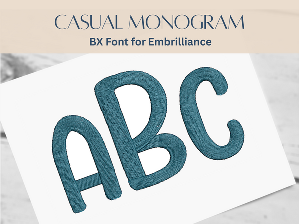 BX Font Alphabet - Casual Monogram Font - 5 sizes