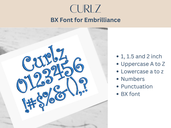 BX Font Alphabet - Curlz Font - 3 sizes