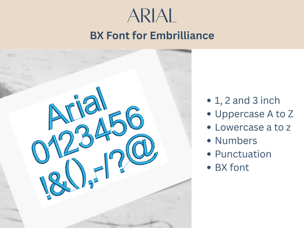 BX Font Alphabet - Arial Font - 3 sizes