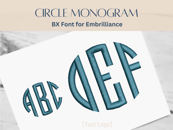 BX Font Alphabet - Circle Monogram Font - 2 sizes