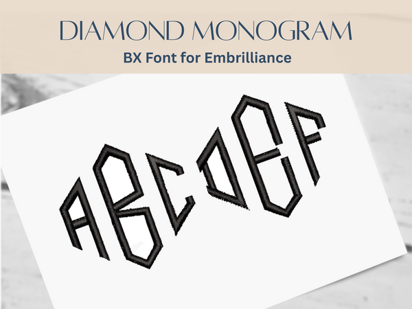 BX Font Alphabet - Diamond Monogram Font - 1 size