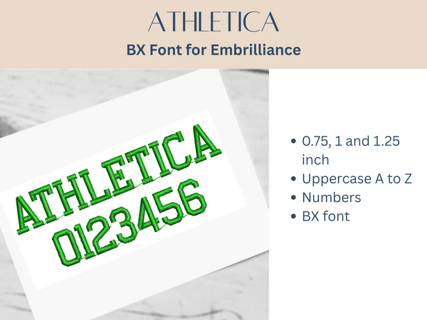 BX Font Alphabet - Athletica Font - 3 sizes