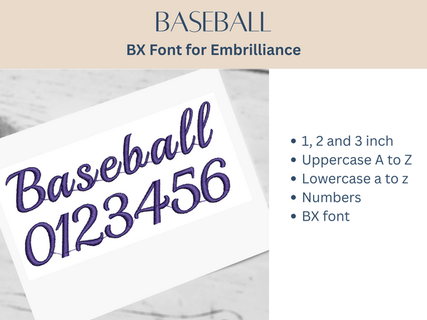 BX Font Alphabet - Baseball Font - 3 sizes