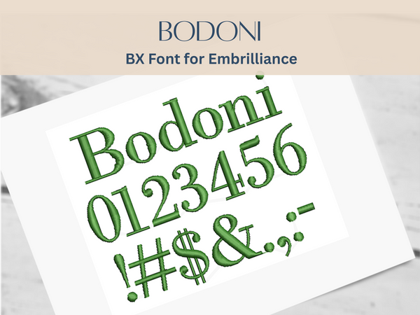 BX Font Alphabet - Bodoni Font - 3 sizes