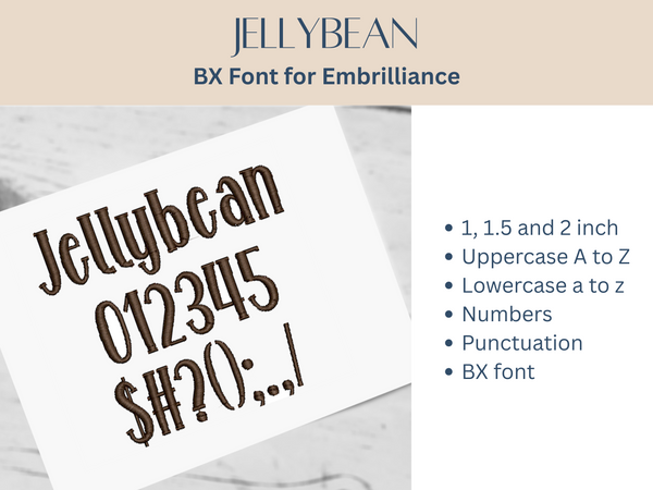 BX Font Alphabet - Jellybean Font - 3 sizes