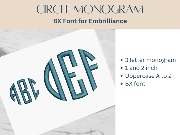 BX Font Alphabet - Circle Monogram Font - 2 sizes