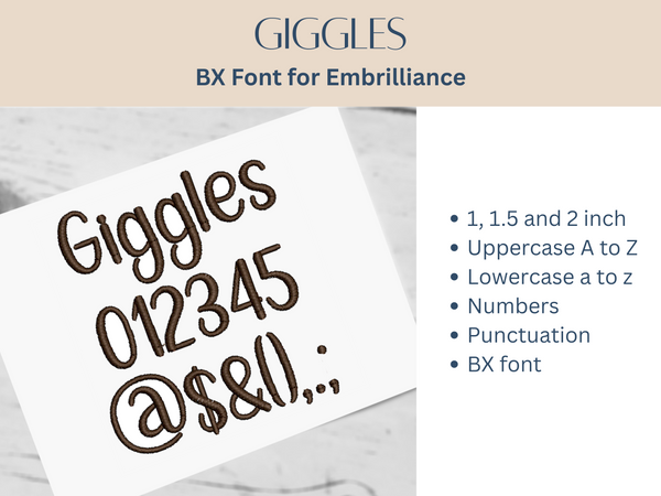 BX Font Alphabet - Giggles Font - 3 sizes