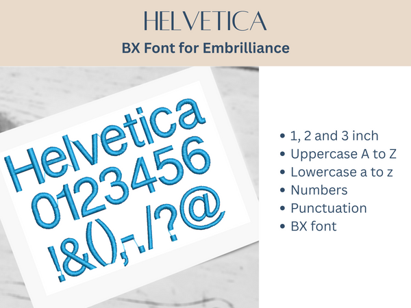 BX Font Alphabet - Helvetica Font - 3 sizes