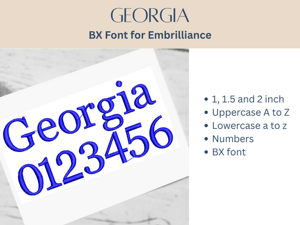 BX Font Alphabet - Georgia Font - 3 sizes