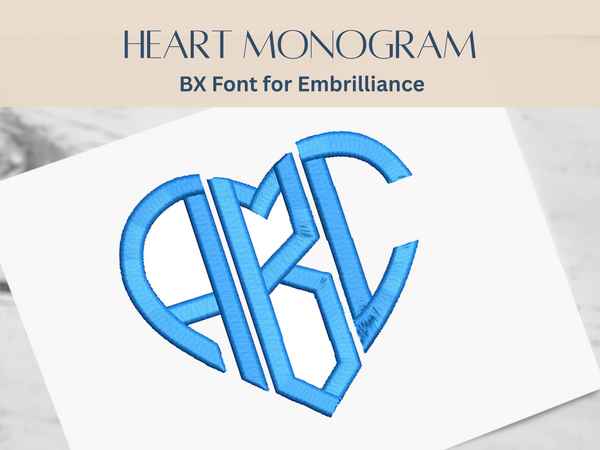 BX Font Alphabet - Heart Monogram Font - 3 sizes