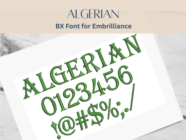 BX Font Alphabet - Algerian Font - 3 sizes
