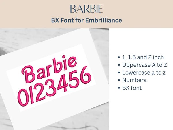 BX Font Alphabet - Barbie BX Font - 3 sizes
