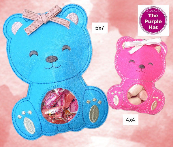 ITH In the Hoop Bear Treat Bag 4x4 5x7