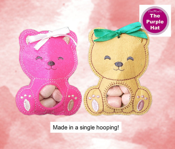 ITH In the Hoop Bear Treat Bag 4x4 5x7