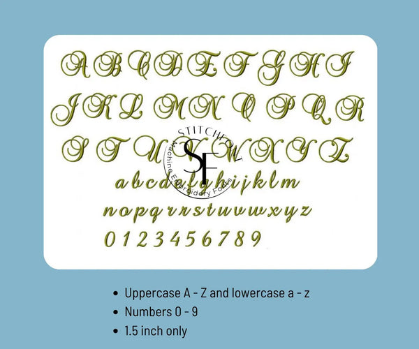 Machine Embroidery Satin Font Alphabet - Brock - 1 size - 8 formats
