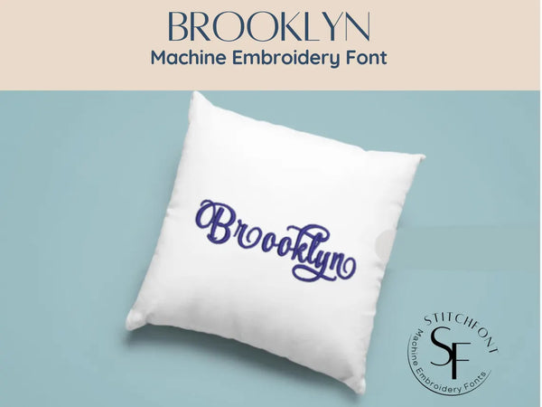 Machine Embroidery Satin Stitch Font - Brooklyn - 3 sizes - 8 formats