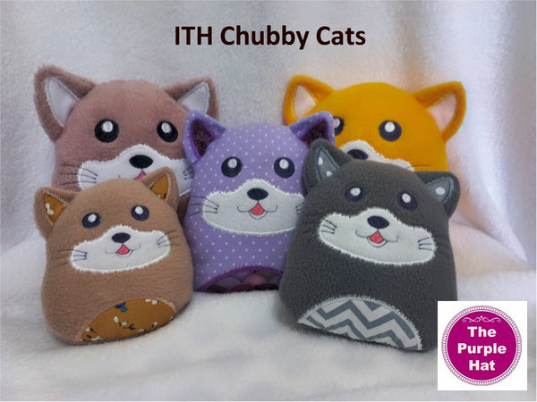 ITH In the Hoop Chubby Cat 4 sizes