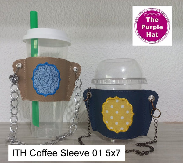 ITH In the Hoop Coffee Sleeve 1 5x7