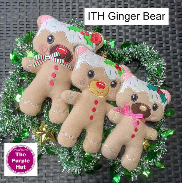 ITH In the Hoop Ginger Bear 6x10 7x11 8x12