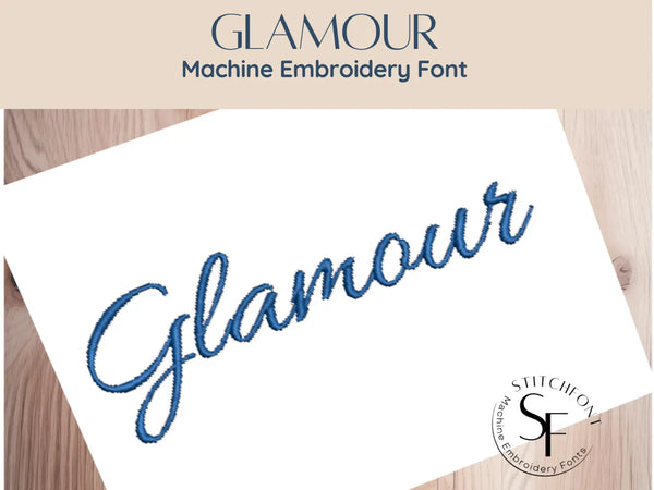 Machine Embroidery Satin Stitch Font - Glamour - 2 sizes - 8 formats