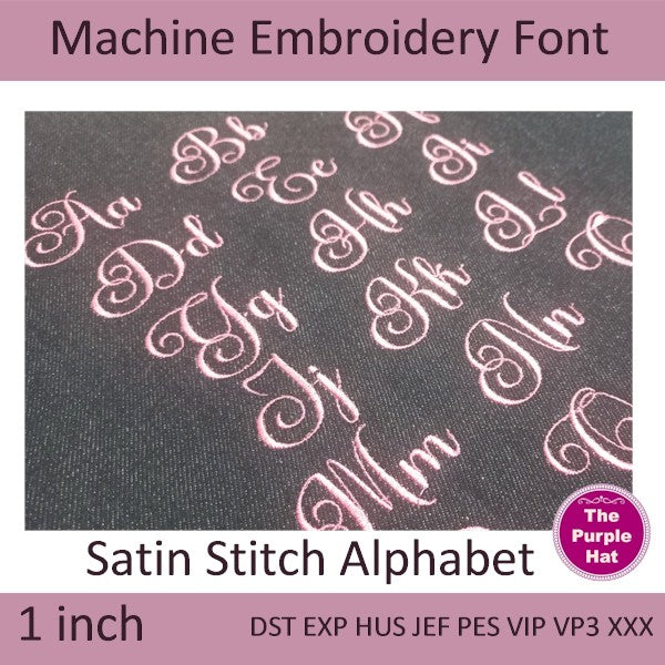 Grace satin stitch machine embroidery font 1 inch