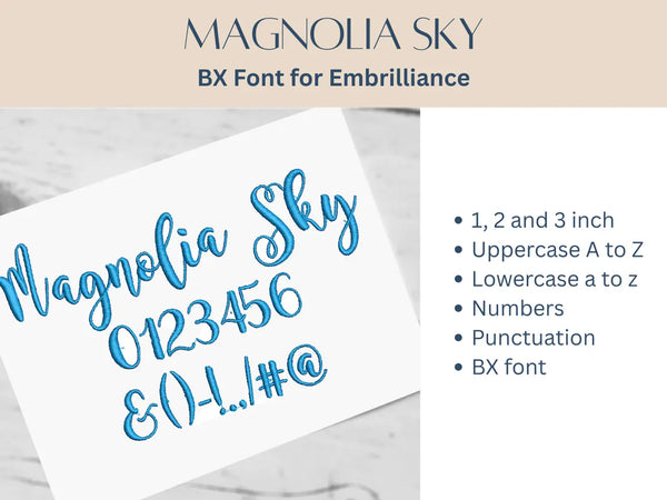 BX Font Alphabet - Magnolia Sky Font - 3 sizes