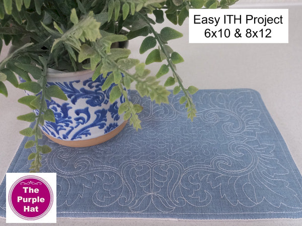 ITH Quilted Mug Rug 03 6x10 8x12