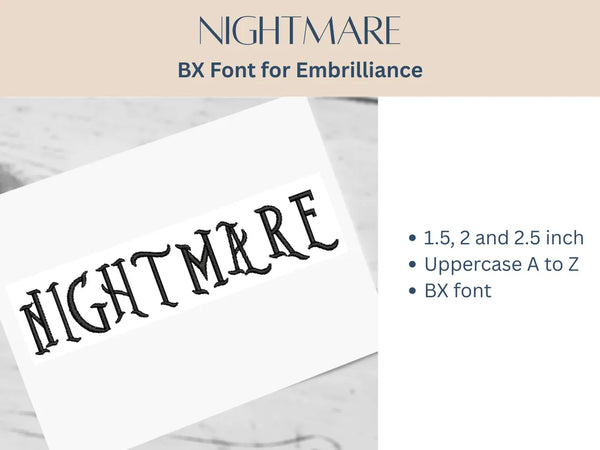 BX Font Alphabet - Nightmare Font - 3 sizes