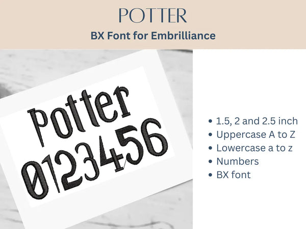 BX Font Alphabet - Potter Font - 3 sizes
