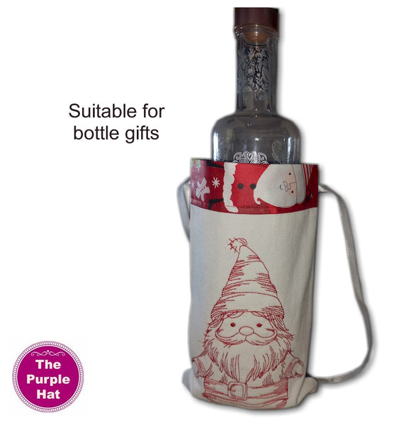 ITH In the Hoop Christmas Redwork Gift Bags 6x10