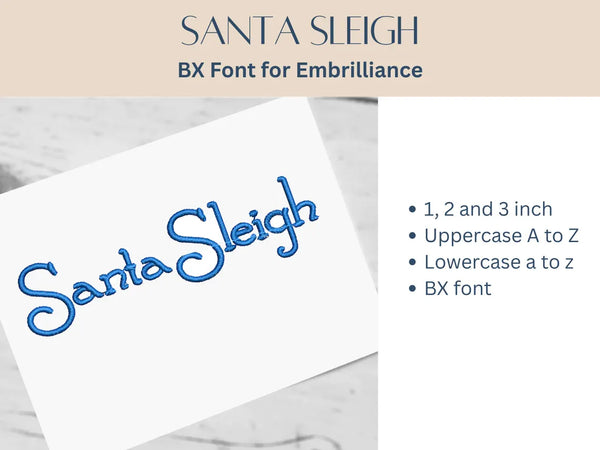 BX Font Alphabet - Santa Sleigh Font - 3 sizes
