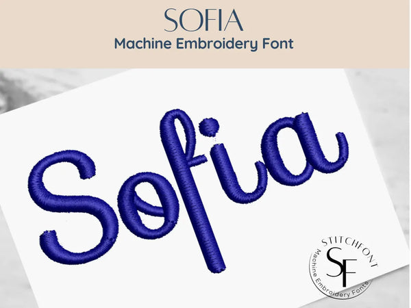 Machine Embroidery Satin Font Alphabet - Sofia - 3 sizes - 8 formats